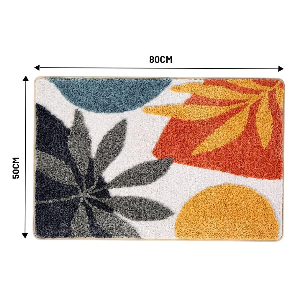 Floral Leaf Non-Slip Bath Mat – Soft Absorbent Quick-Dry Bathroom Mat