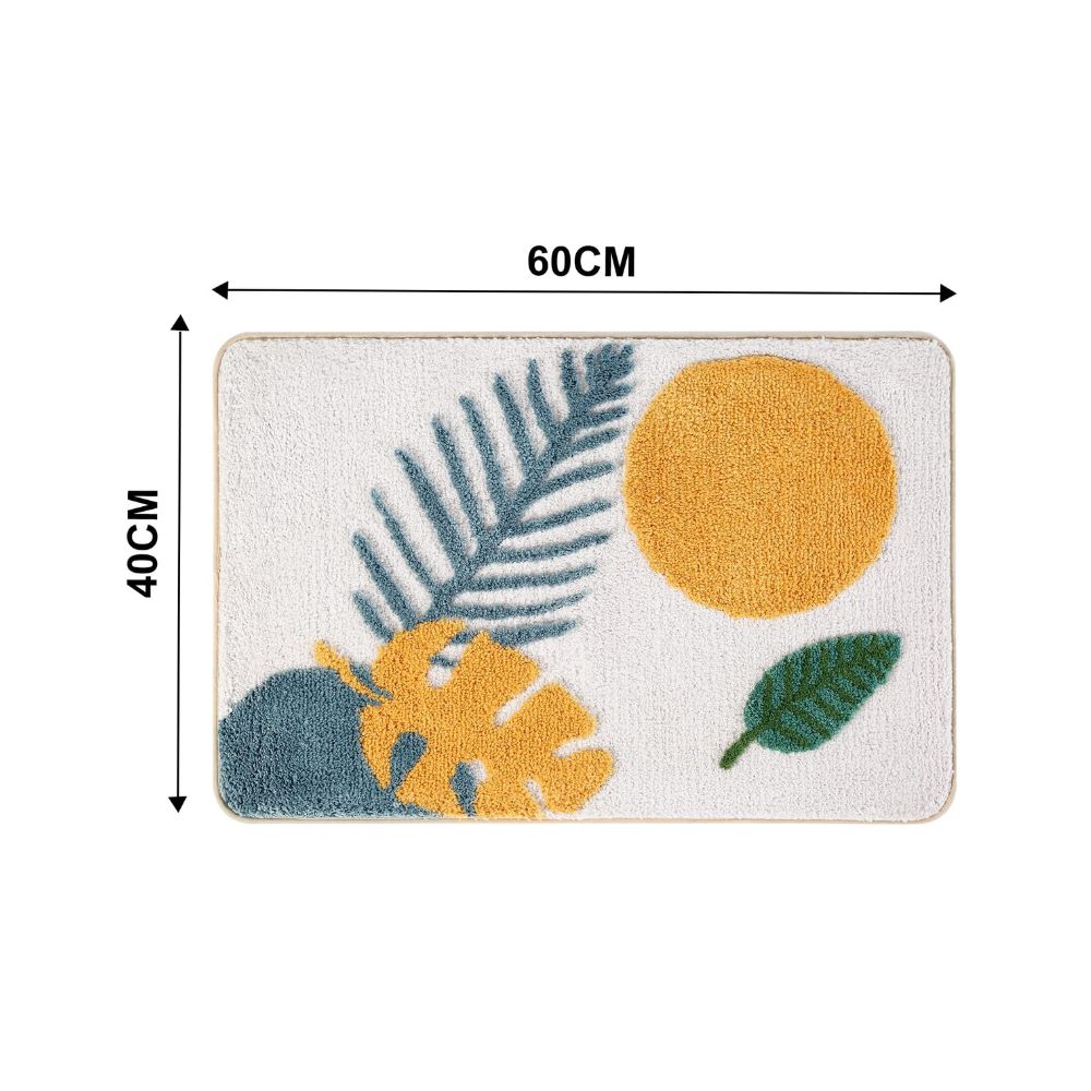 Floral Leaf Non-Slip Bath Mat – Soft Absorbent Quick-Dry Bathroom Mat