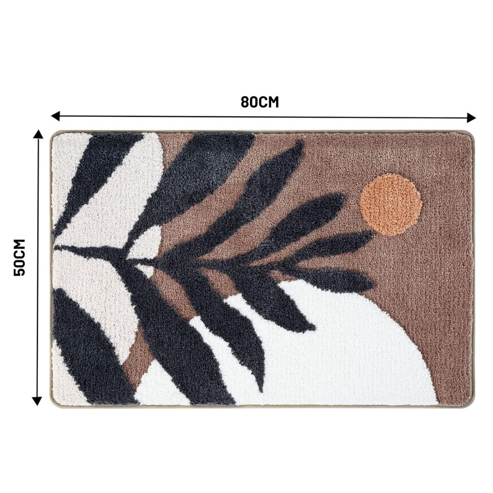 Floral Leaf Non-Slip Bath Mat – Soft Absorbent Quick-Dry Bathroom Mat