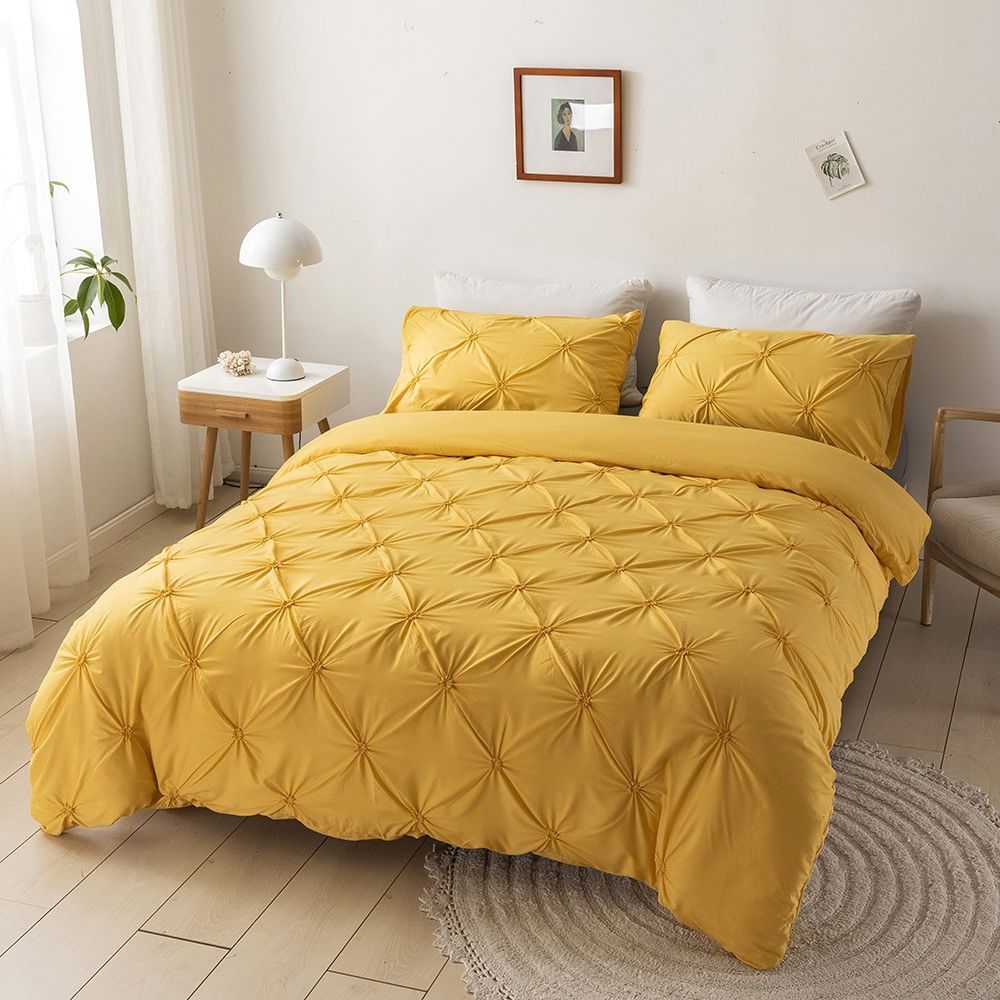Amore Luxury Pinch Pleat Duvet Cover Set – Elegant Textured Bedding
