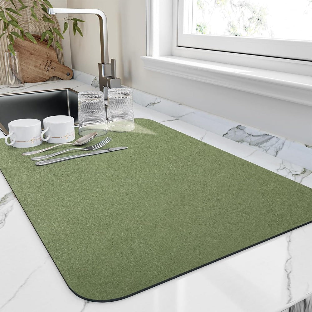 Quick-Dry Kitchen Dish Drying Mat – Highly Absorbent Countertop Mat