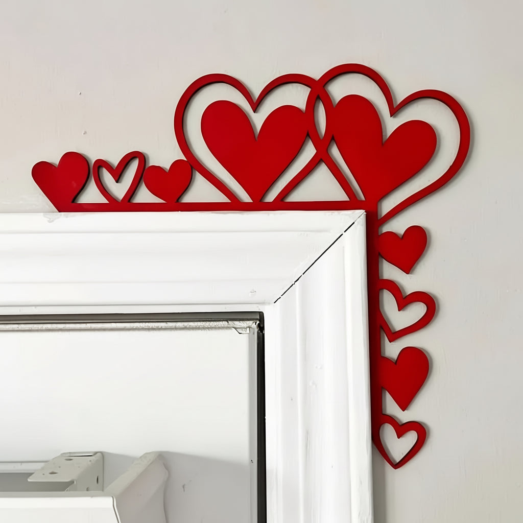Heart Frame Acrylic Mirror Wall Sticker – Decorative Room Accent