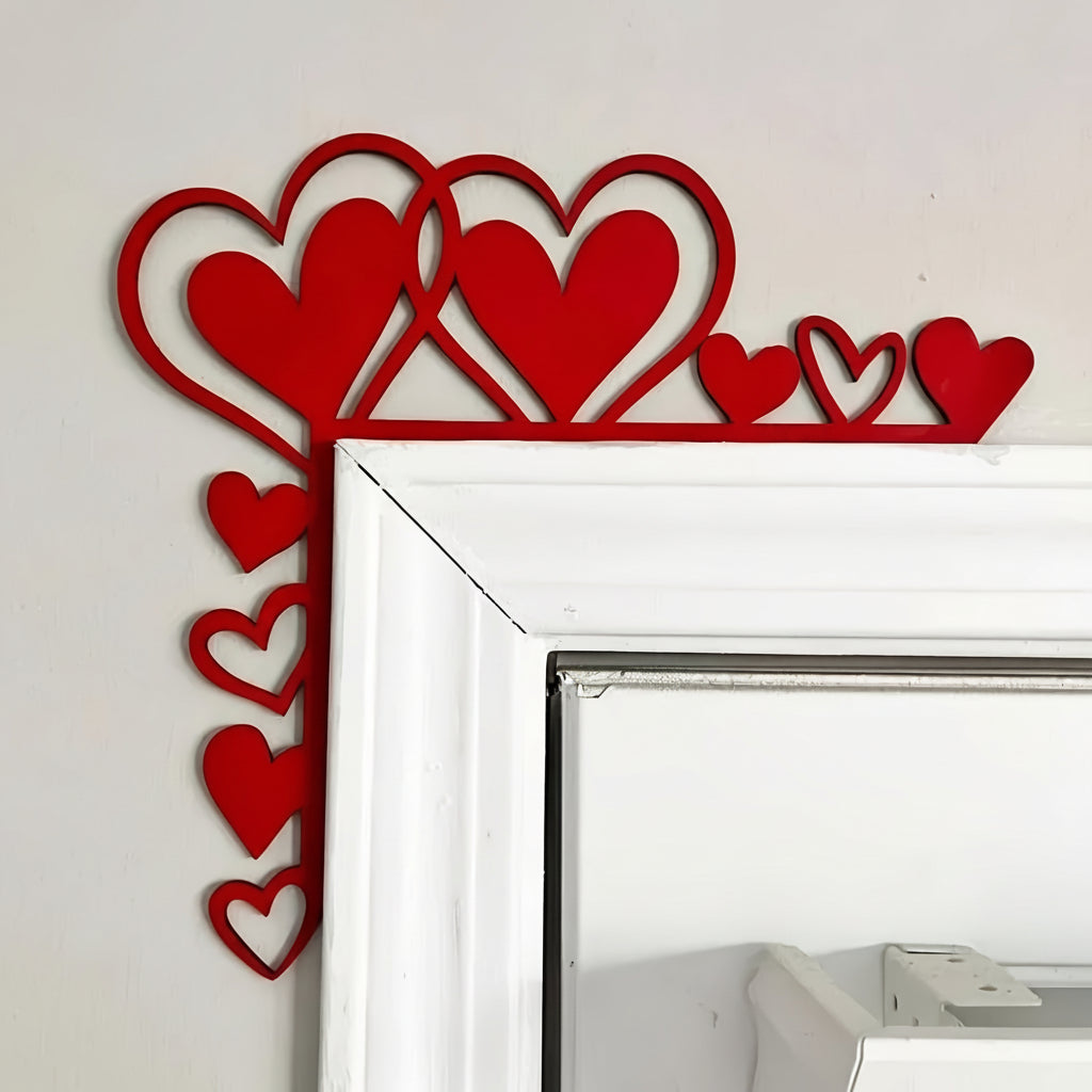 Heart Frame Acrylic Mirror Wall Sticker – Decorative Room Accent