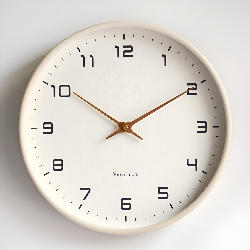 Nordic Wall Clock – Minimalist Wood-Frame Silent Quartz Clock