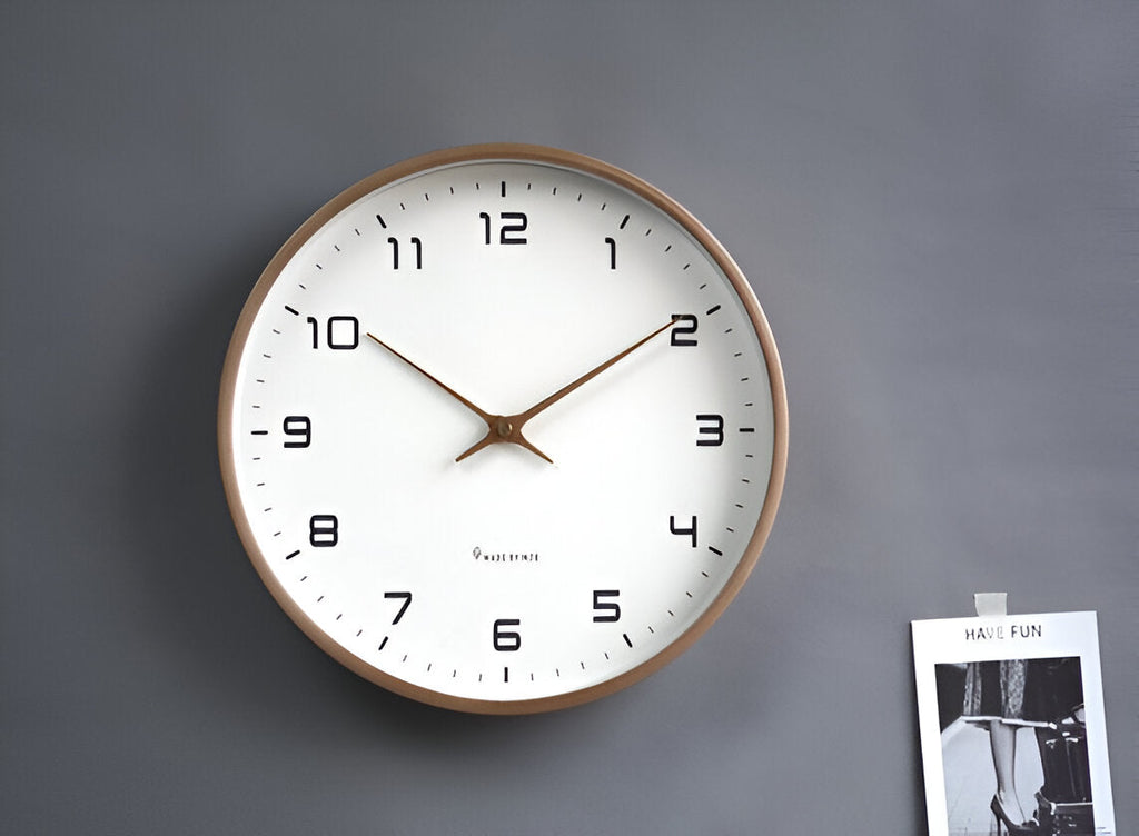 Nordic Wall Clock – Minimalist Wood-Frame Silent Quartz Clock