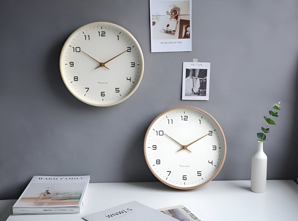 Nordic Wall Clock – Minimalist Wood-Frame Silent Quartz Clock