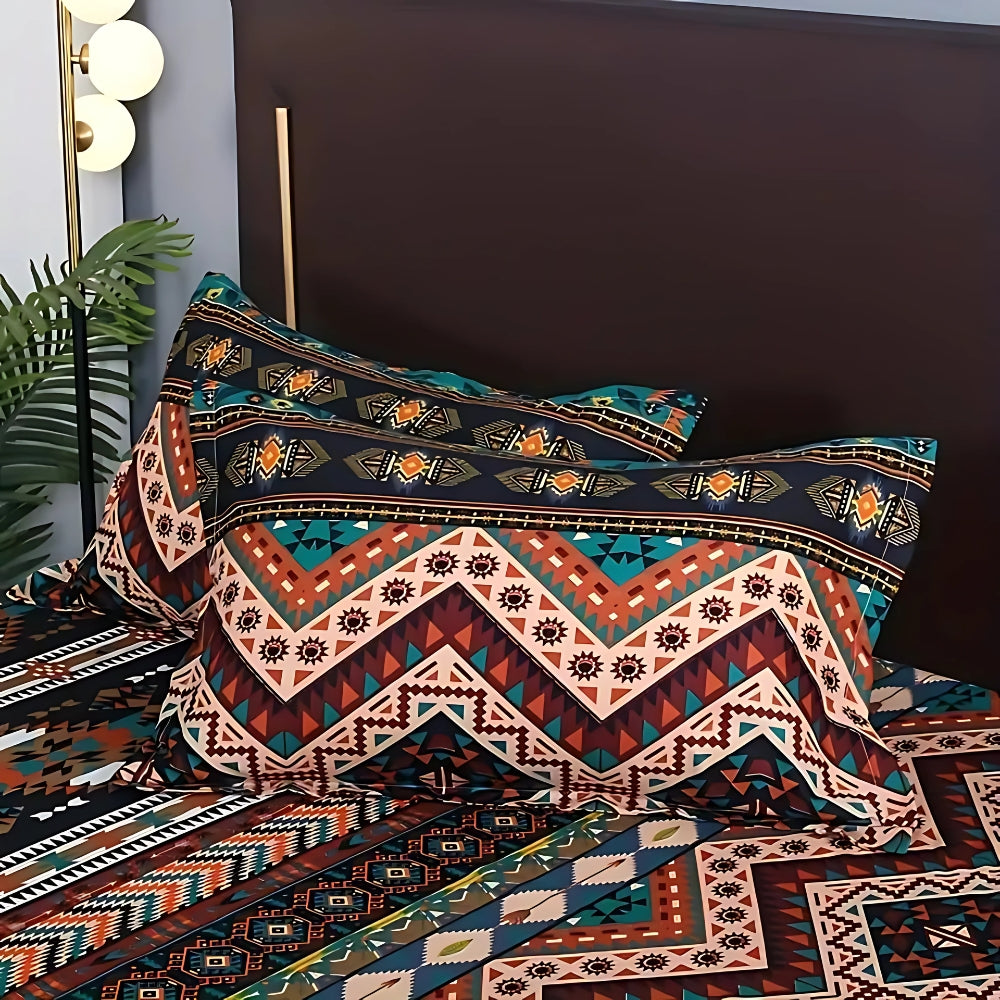 Indara Boho Tribal Print Duvet Cover Set – Bohemian Bedding