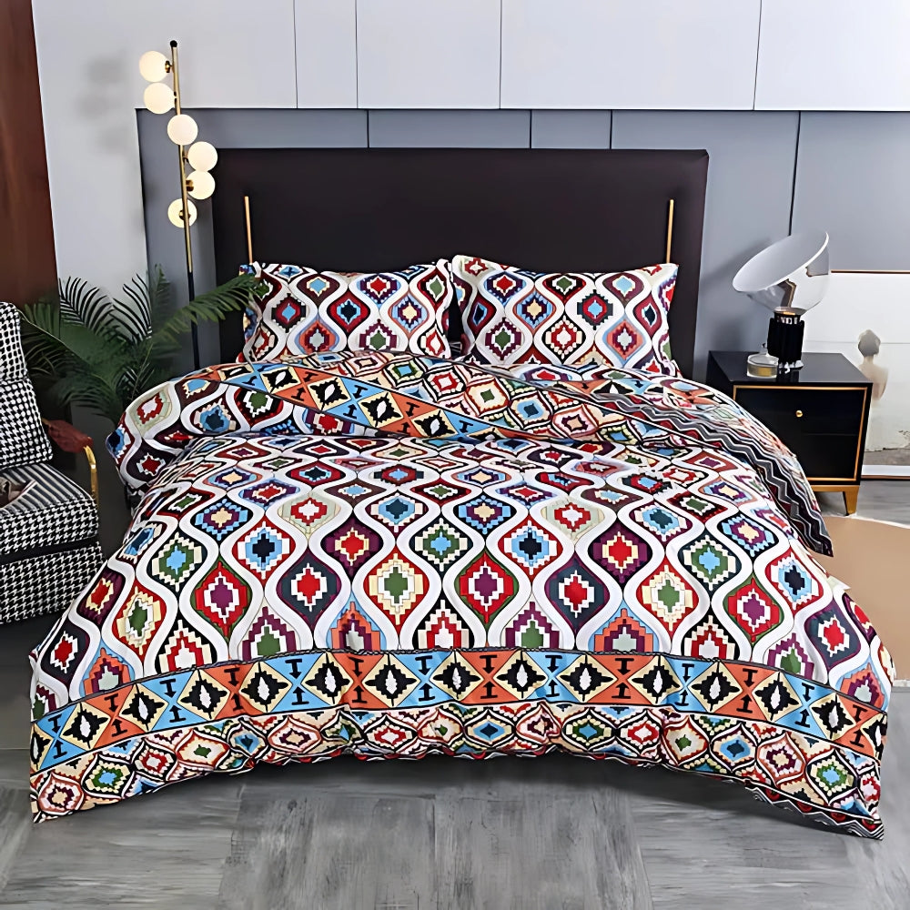 Indara Boho Tribal Print Duvet Cover Set – Bohemian Bedding