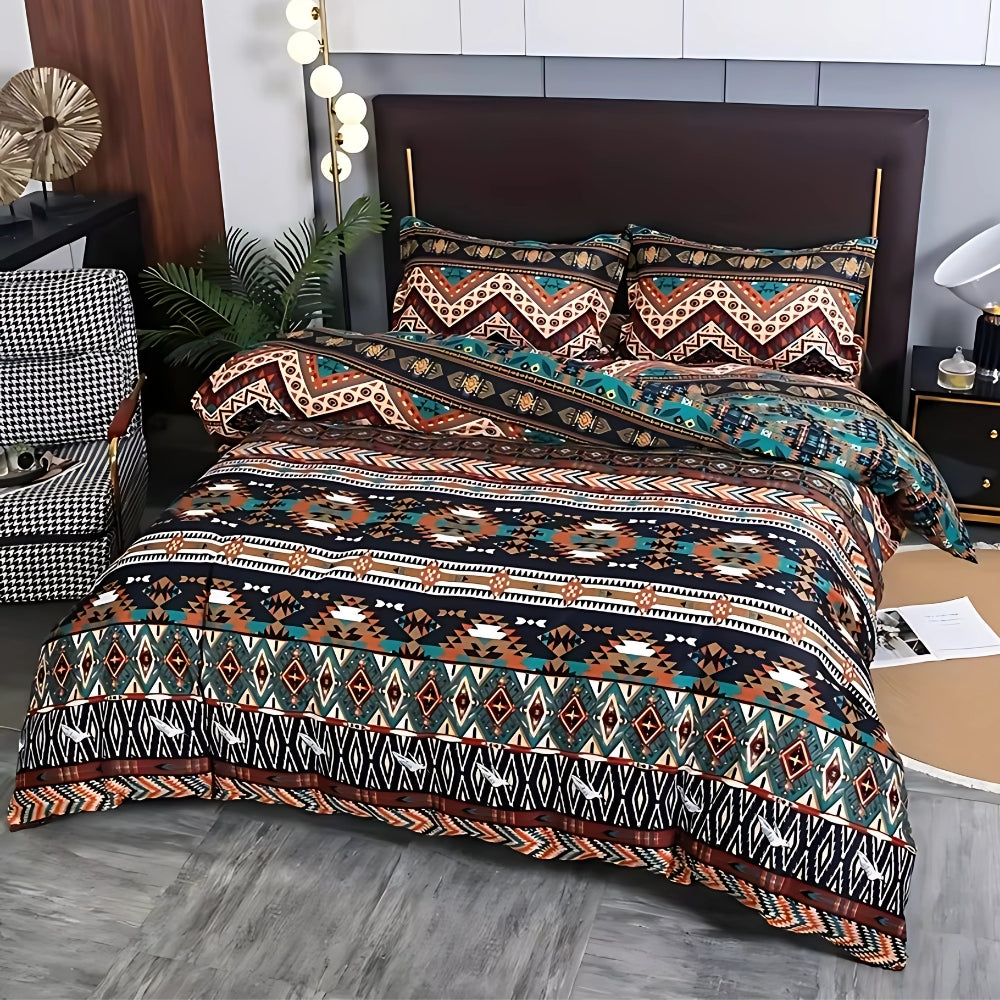 Indara Boho Tribal Print Duvet Cover Set – Bohemian Bedding