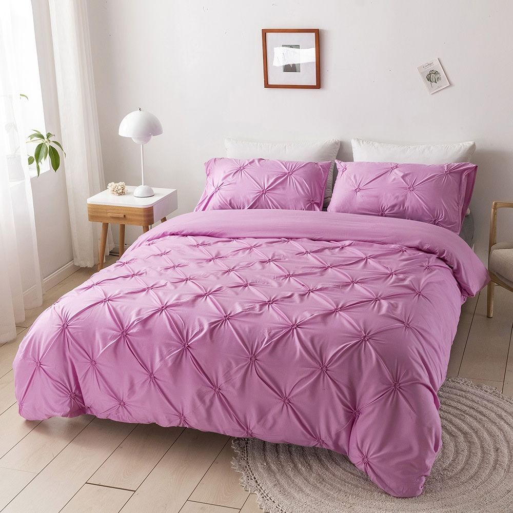 Amore Luxury Pinch Pleat Duvet Cover Set – Elegant Textured Bedding