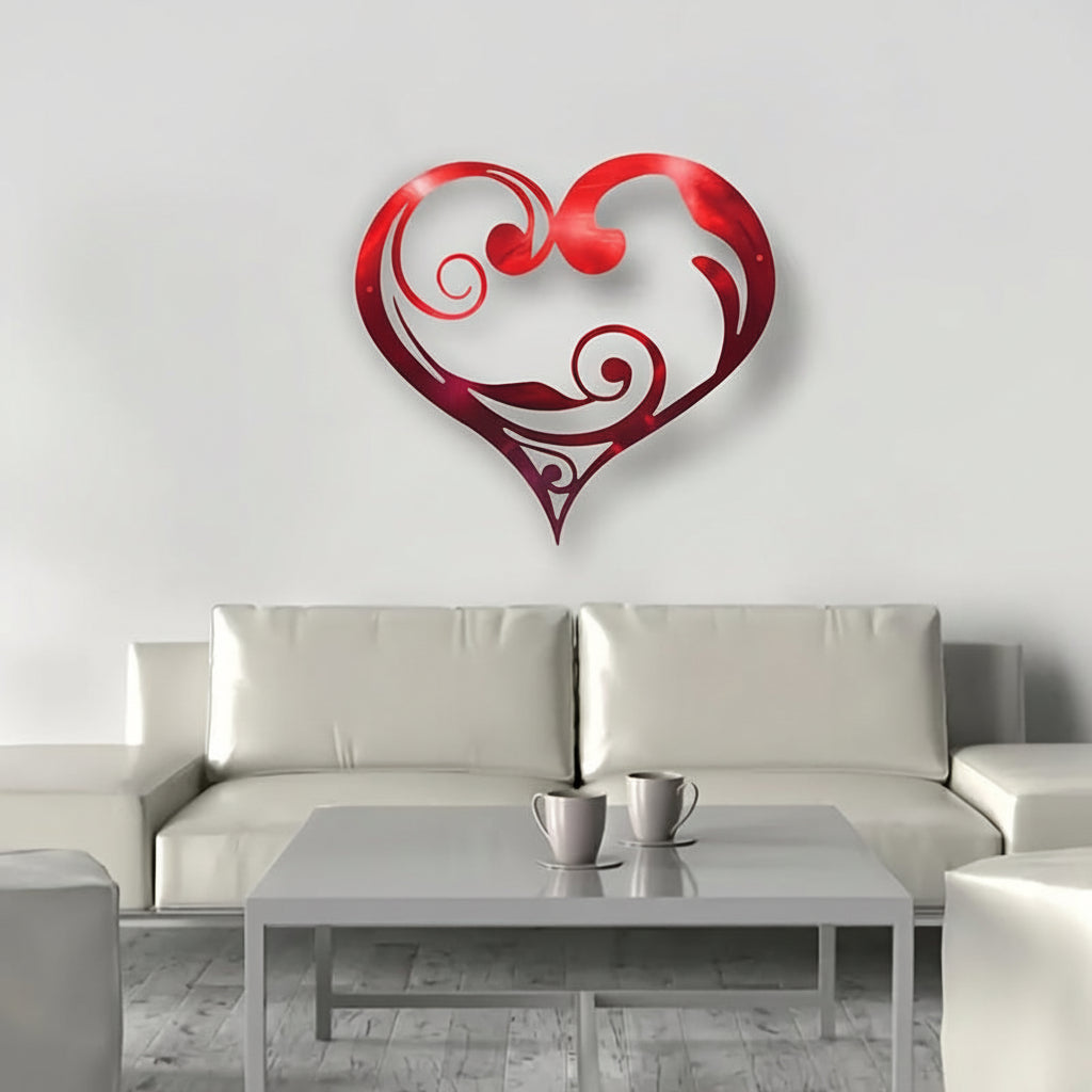 Metal Heart Floral Wall Art – Antique-Style Decorative Wall Decor