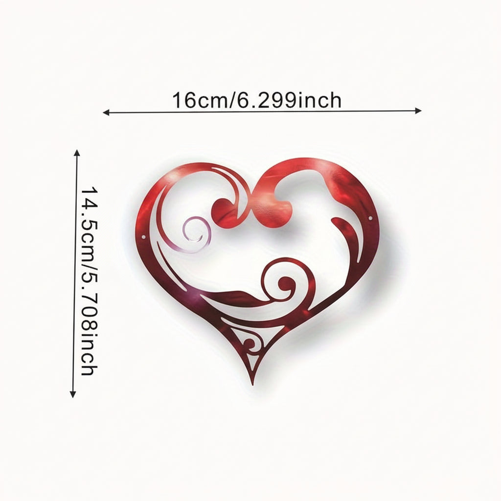 Metal Heart Floral Wall Art – Antique-Style Decorative Wall Decor