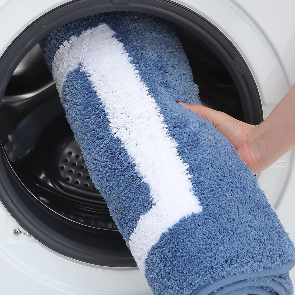 Modern Border Anti-Slip Bath Mat – Soft Absorbent Quick-Dry Mat