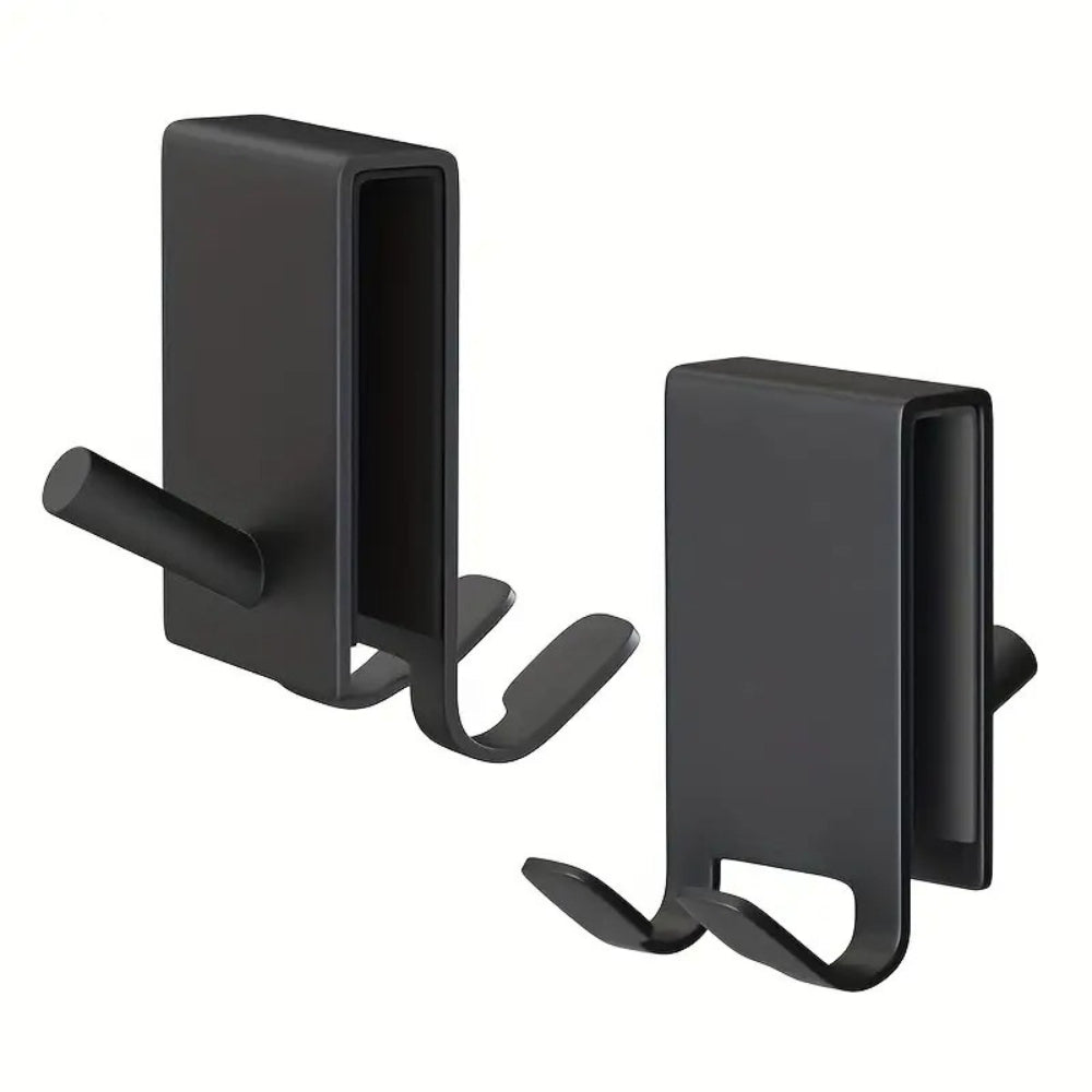 On-Glass Stainless Shower Door Hooks – Over-the-Door Bathroom Hooks