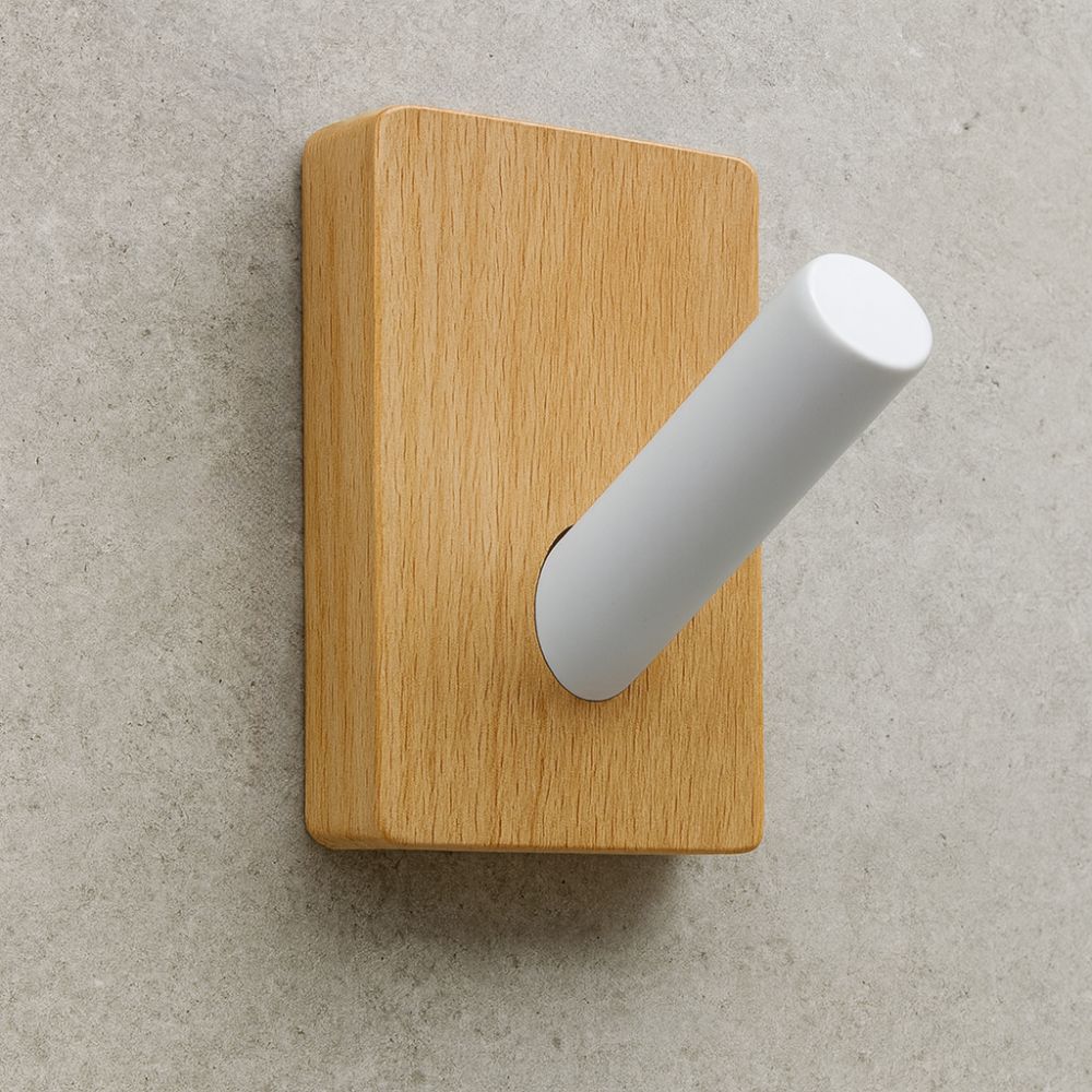 Natural Wood Hook Wall Organizer – Entryway Rail for Coats & Keys