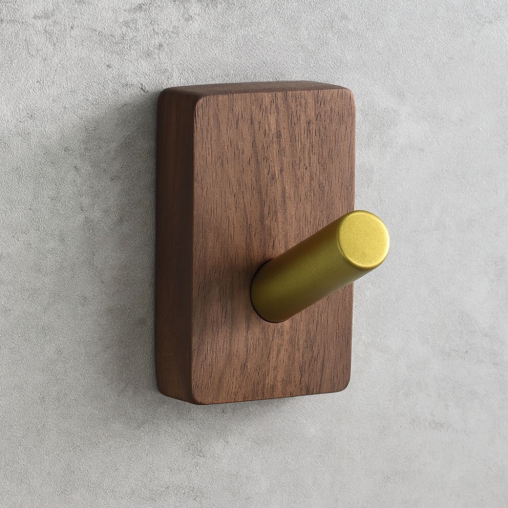 Natural Wood Hook Wall Organizer – Entryway Rail for Coats & Keys