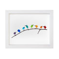 Coastal Sea Glass Bird Wall Art – Driftwood Framed Beach Decor