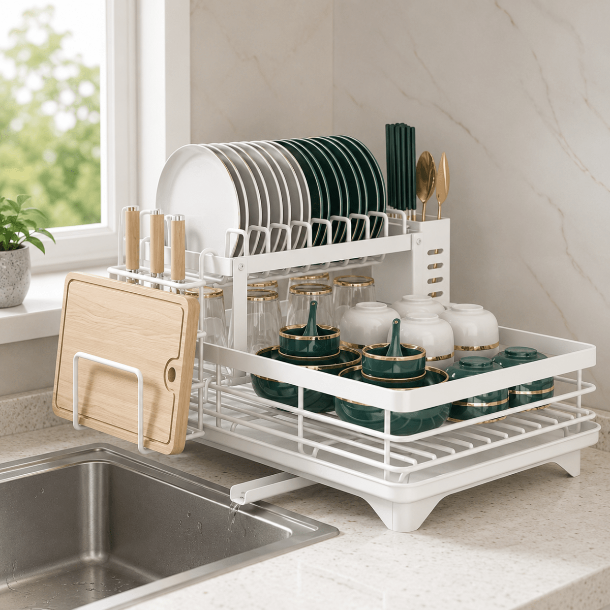 ORGADRAIN Foldable Dish Drying Rack – Roll-Up Over-Sink Drainer