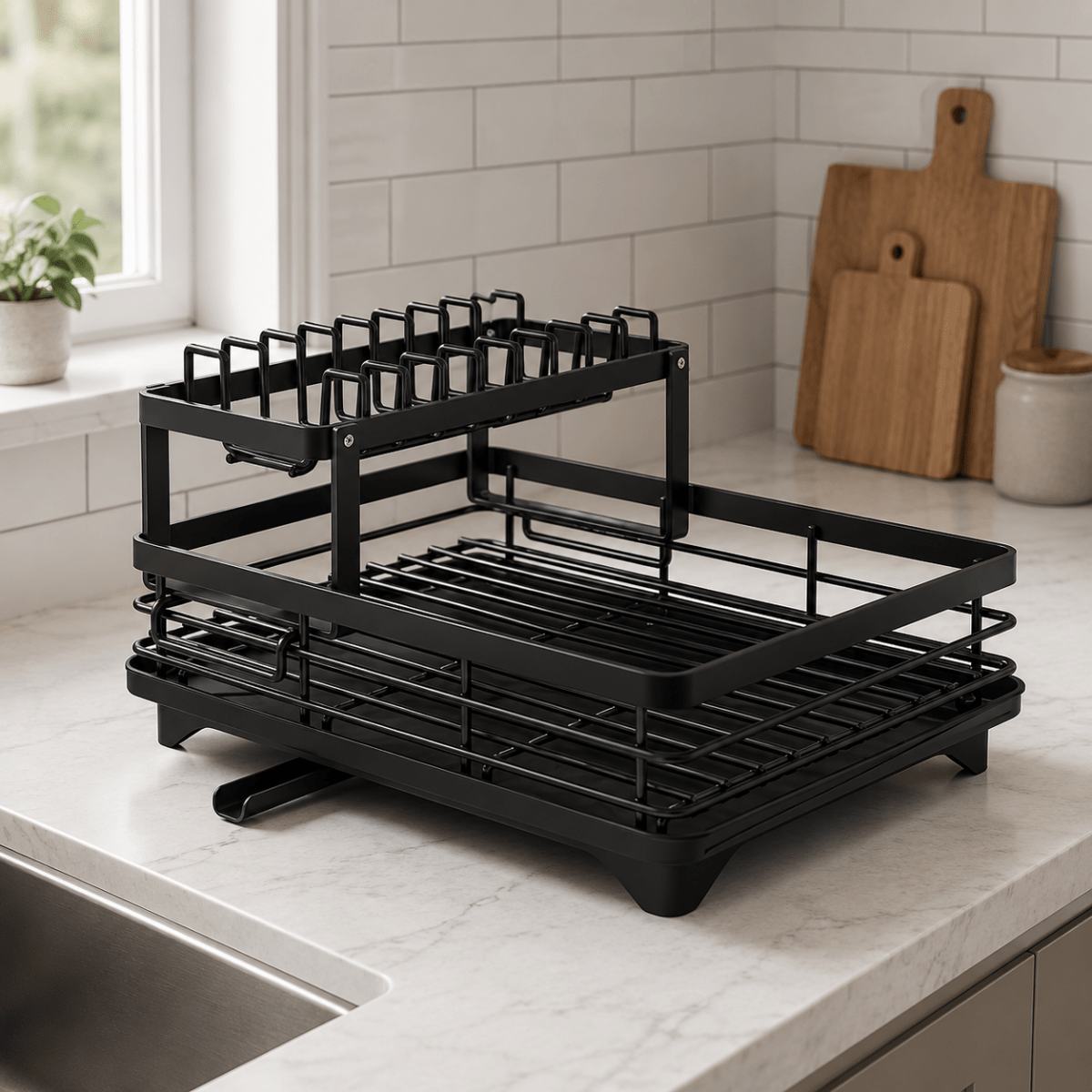 ORGADRAIN Foldable Dish Drying Rack – Roll-Up Over-Sink Drainer
