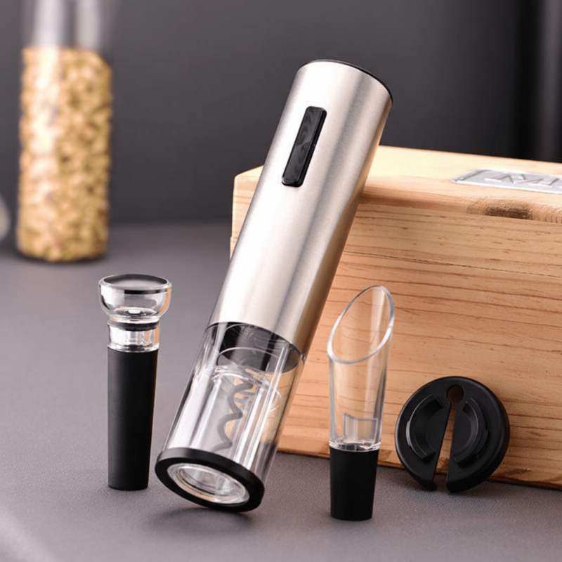 VINOLUX 4-in-1 Electric Wine Opener – Automatic Corkscrew Set