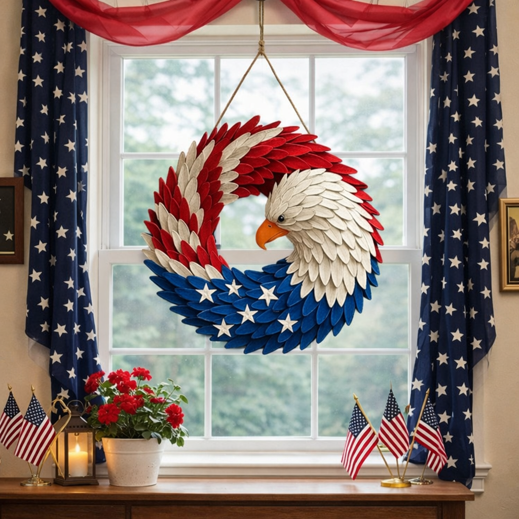 Eagle Boxwood Memorial Wreath – Decorative Door & Wall Accent