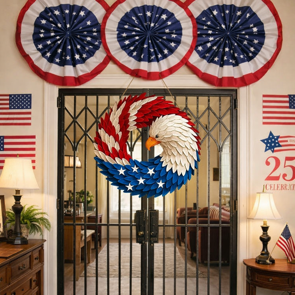 Eagle Boxwood Memorial Wreath – Decorative Door & Wall Accent