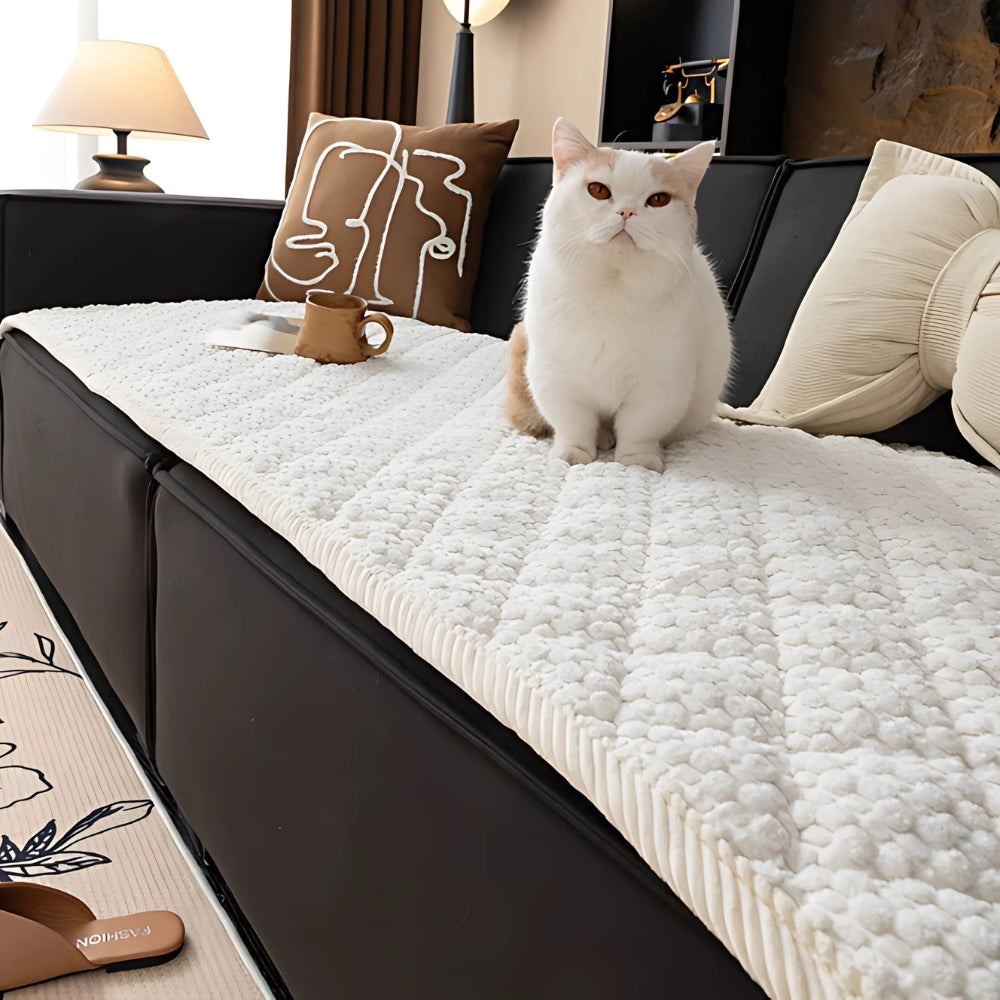 Pet-Proof Quilted Sofa Protector – Textured Non-Slip Couch Slipcover