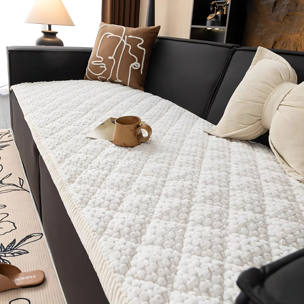 Pet-Proof Quilted Sofa Protector – Textured Non-Slip Couch Slipcover