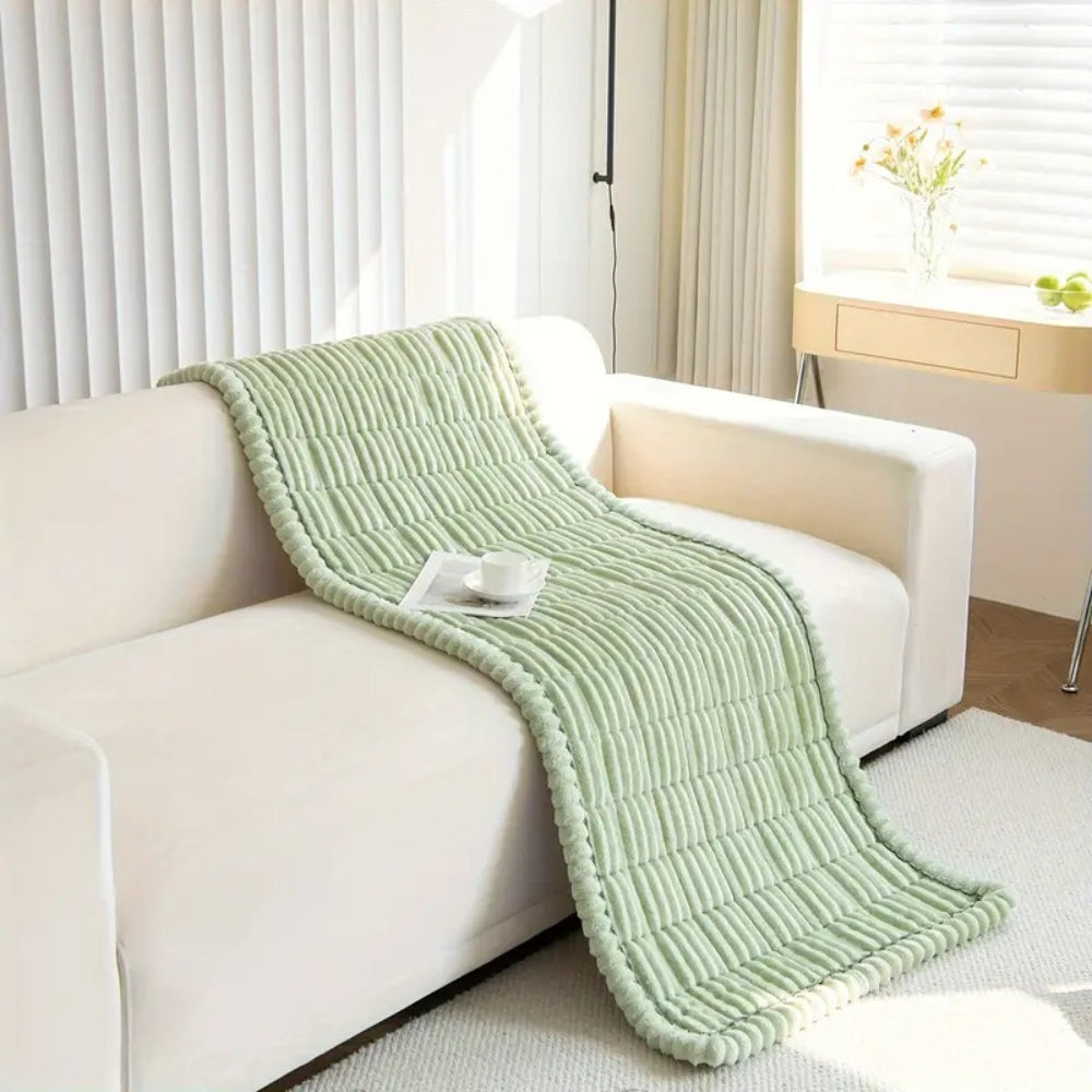 Plush Pleated Edge Sofa Cover – Soft Non-Slip Couch Protector