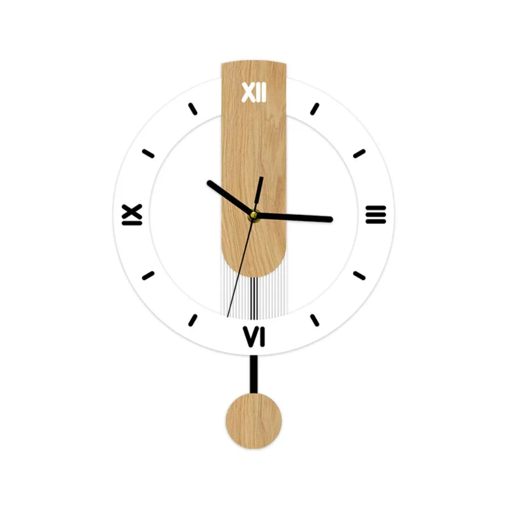 Minimalist Pendulum Wall Clock – Modern Acrylic & Wood Design Clock