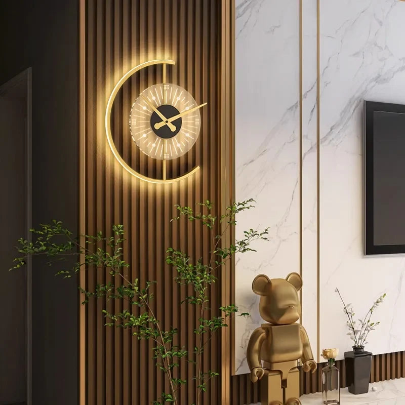 Lunaris LED Wall Clock Lamp – Postmodern Clock & Wall Light