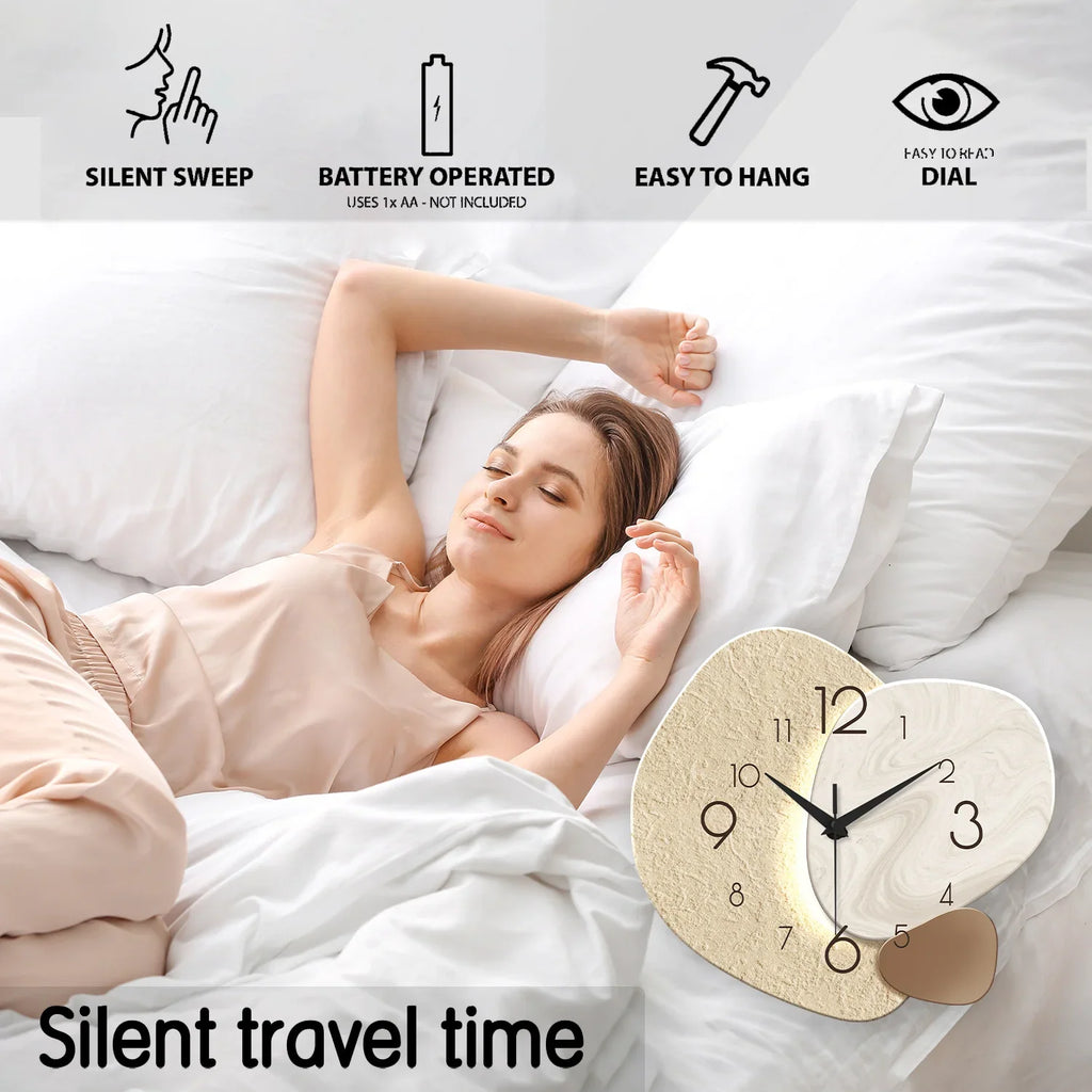 TempoStone Modern Wall Clock – Minimalist Silent Quartz Clock