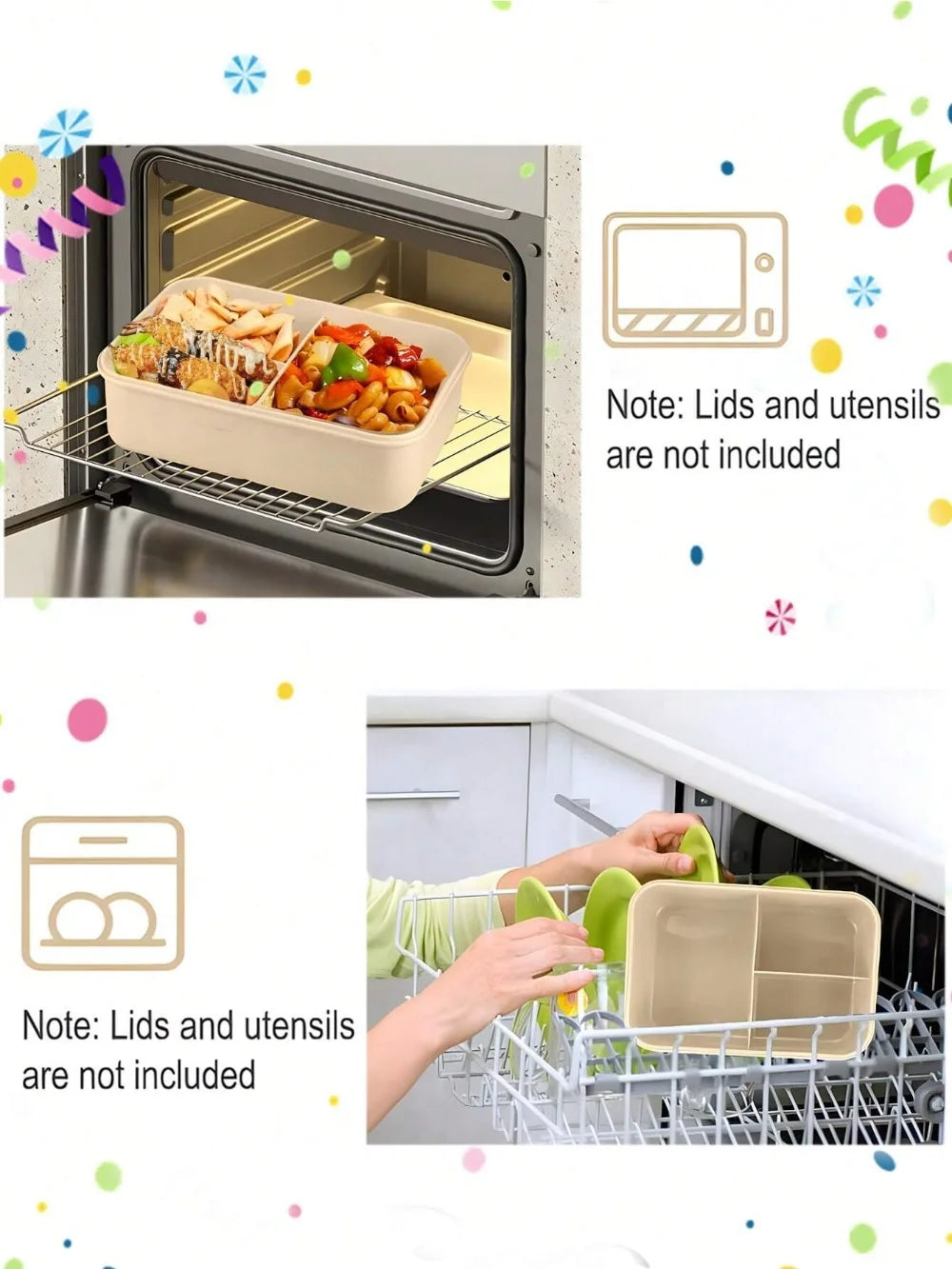 MealMate 1200ml Bento Lunch Box | 4 Compartments, Leakproof with Cutlery