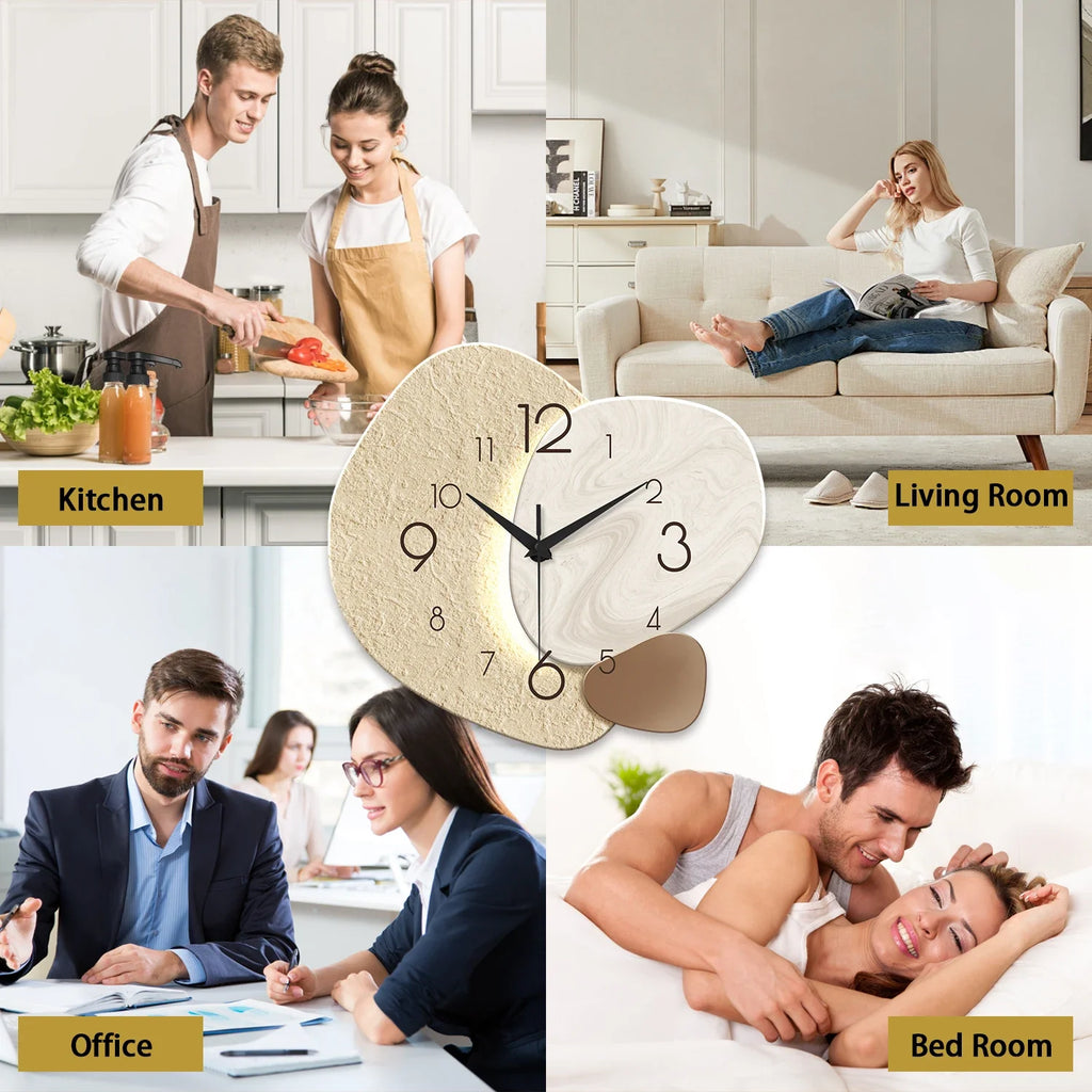 TempoStone Modern Wall Clock – Minimalist Silent Quartz Clock