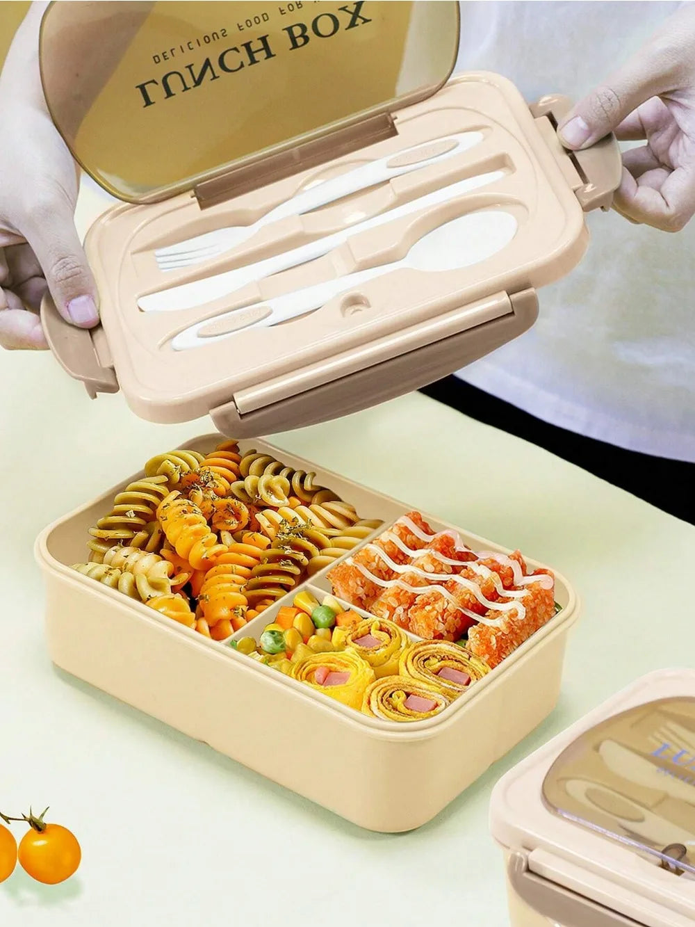 MealMate 1200ml Bento Lunch Box | 4 Compartments, Leakproof with Cutlery