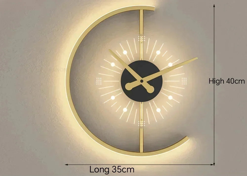Lunaris LED Wall Clock Lamp – Postmodern Clock & Wall Light