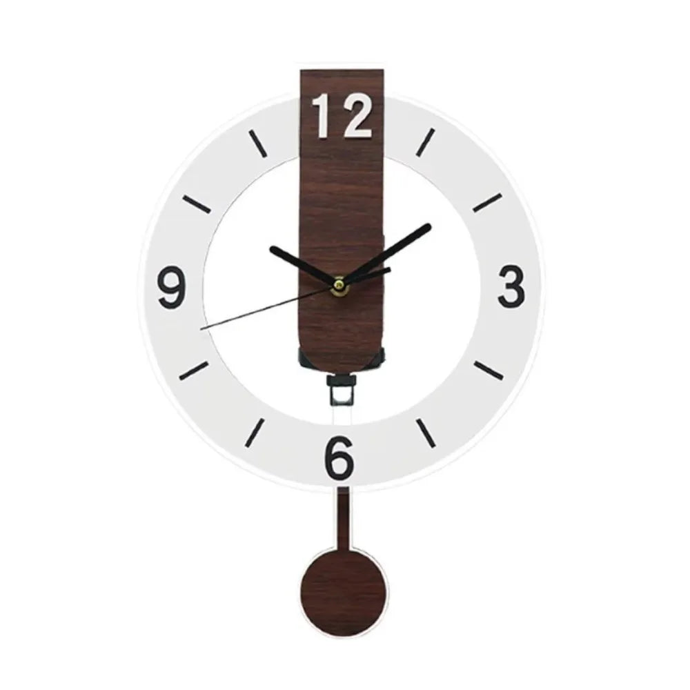 Minimalist Pendulum Wall Clock – Modern Acrylic & Wood Design Clock
