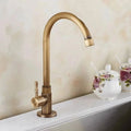 GOLDENSWAN Swan-Neck Brass Faucet – Antique Tap for Kitchen & Bath