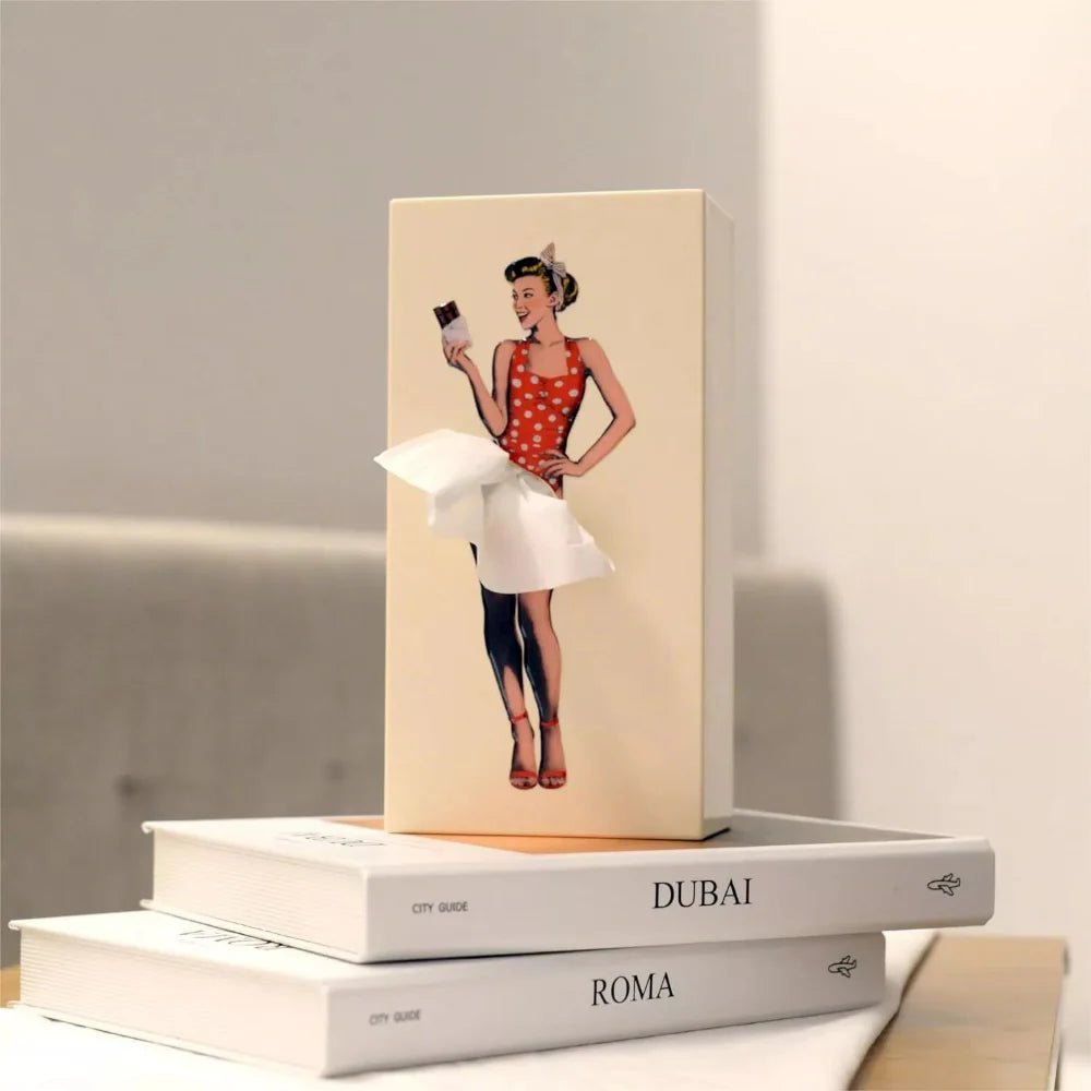 FLITTERROCK Flying-Skirt Tissue Box – Playful Decorative Tissue Holder