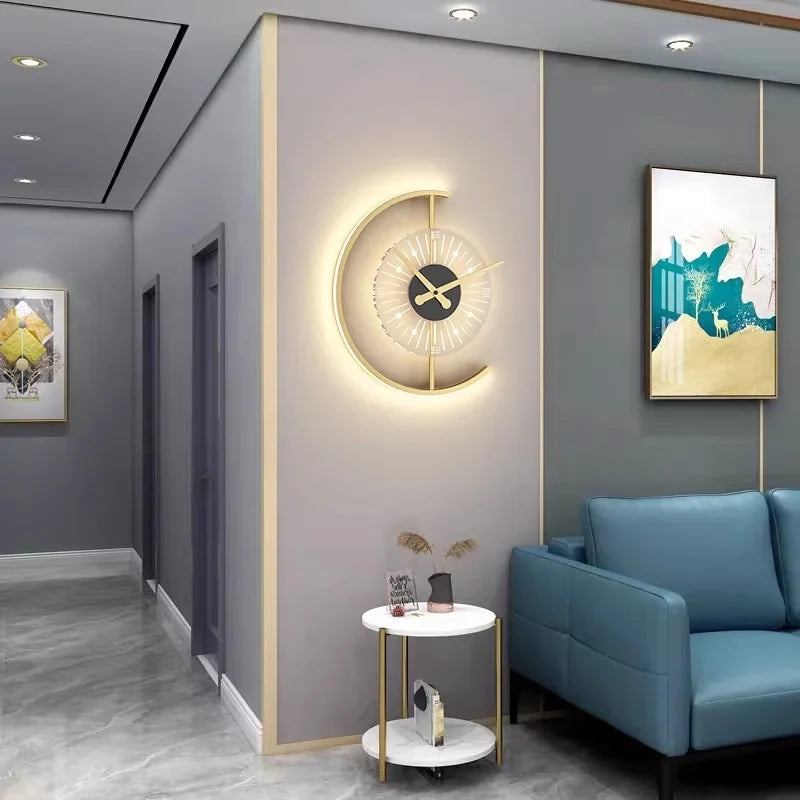 Lunaris LED Wall Clock Lamp – Postmodern Clock & Wall Light