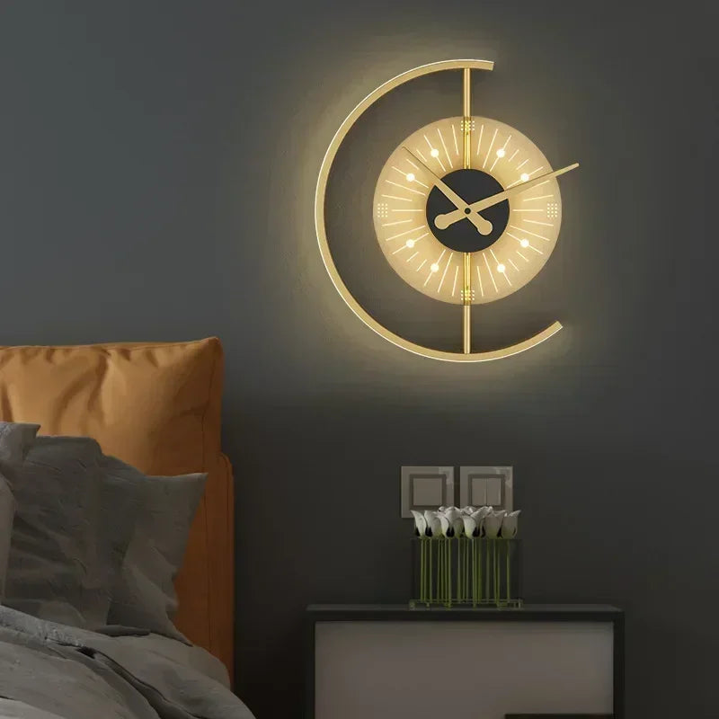Lunaris LED Wall Clock Lamp – Postmodern Clock & Wall Light