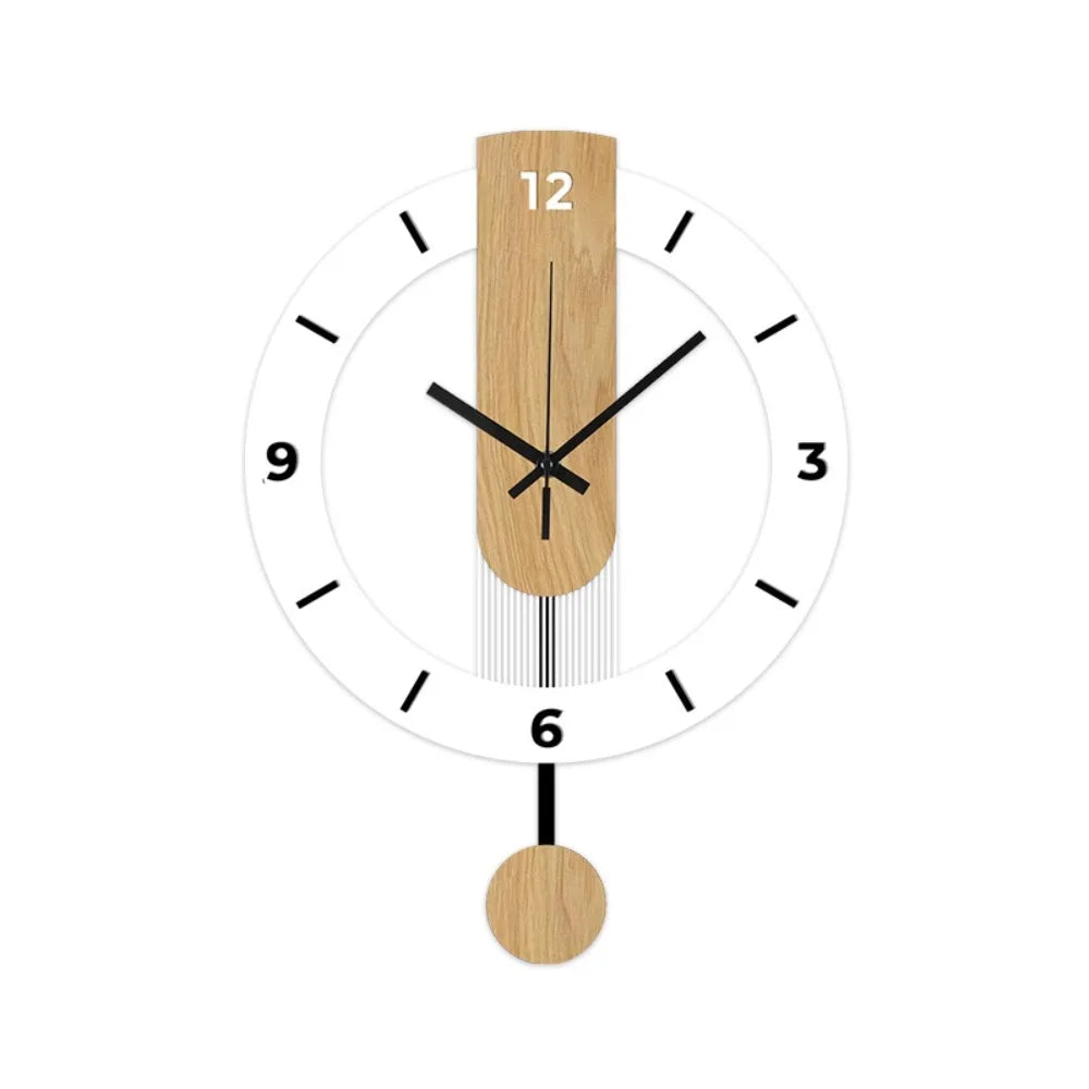Minimalist Pendulum Wall Clock – Modern Acrylic & Wood Design Clock