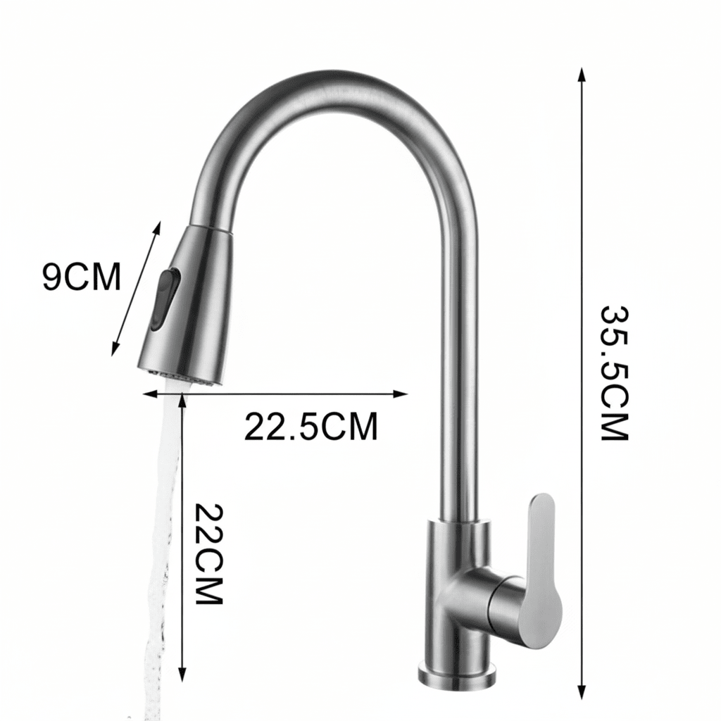 SWIVELUX 360° Pull-Out Kitchen Faucet – Elegant Swivel Mixer Tap