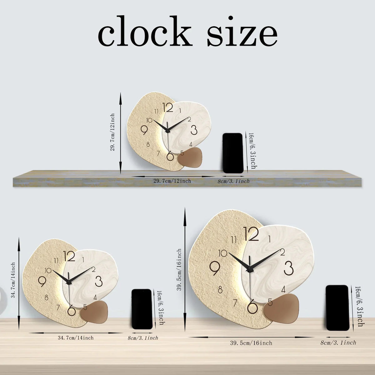TempoStone Modern Wall Clock – Minimalist Silent Quartz Clock
