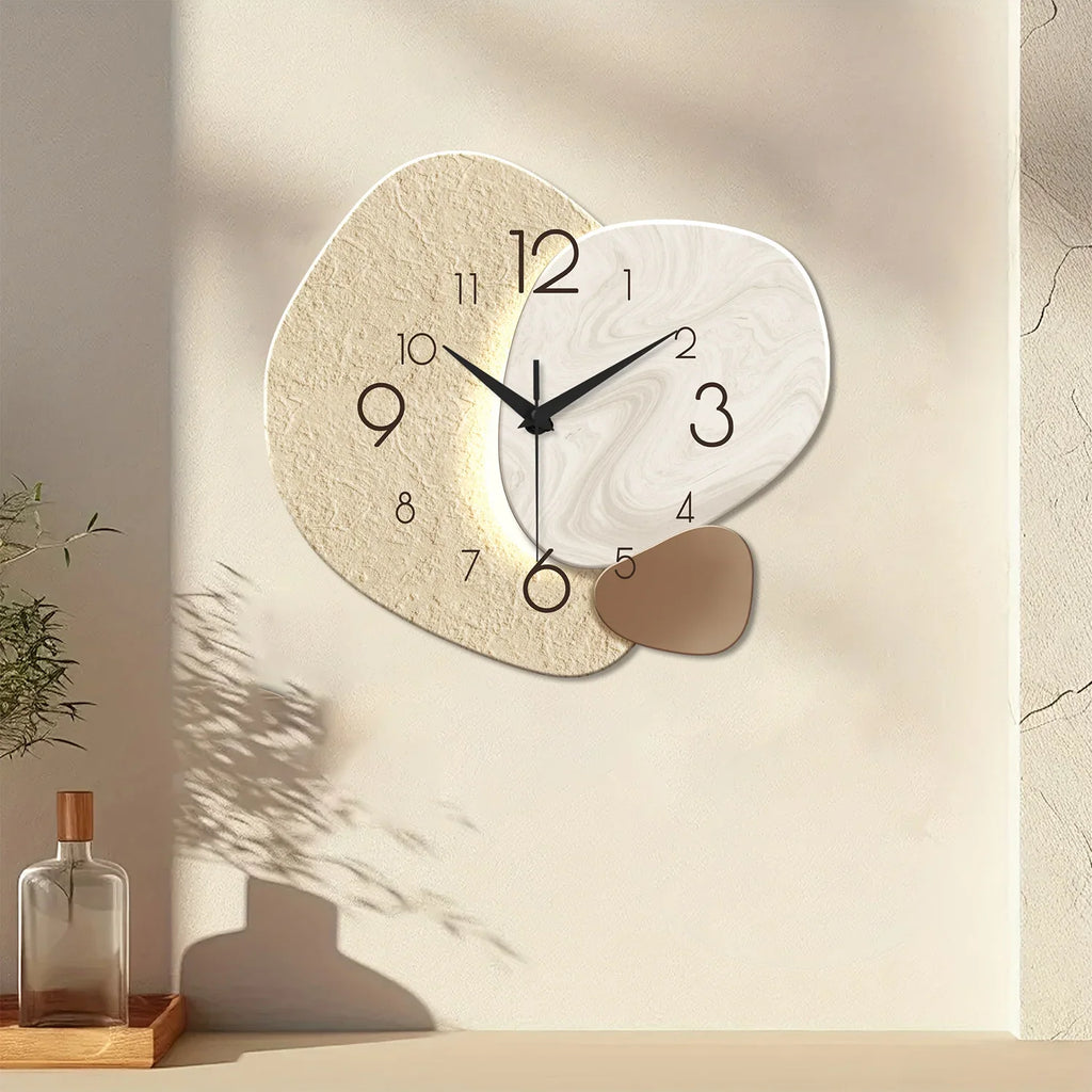 TempoStone Modern Wall Clock – Minimalist Silent Quartz Clock