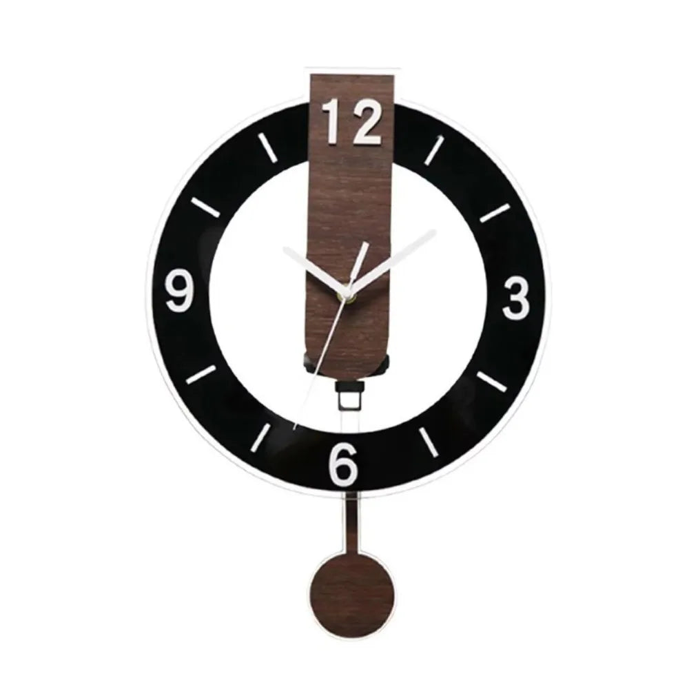 Minimalist Pendulum Wall Clock – Modern Acrylic & Wood Design Clock