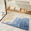Seaside Footprint Bath Mat – Soft Non-Slip Absorbent Bathroom Mat