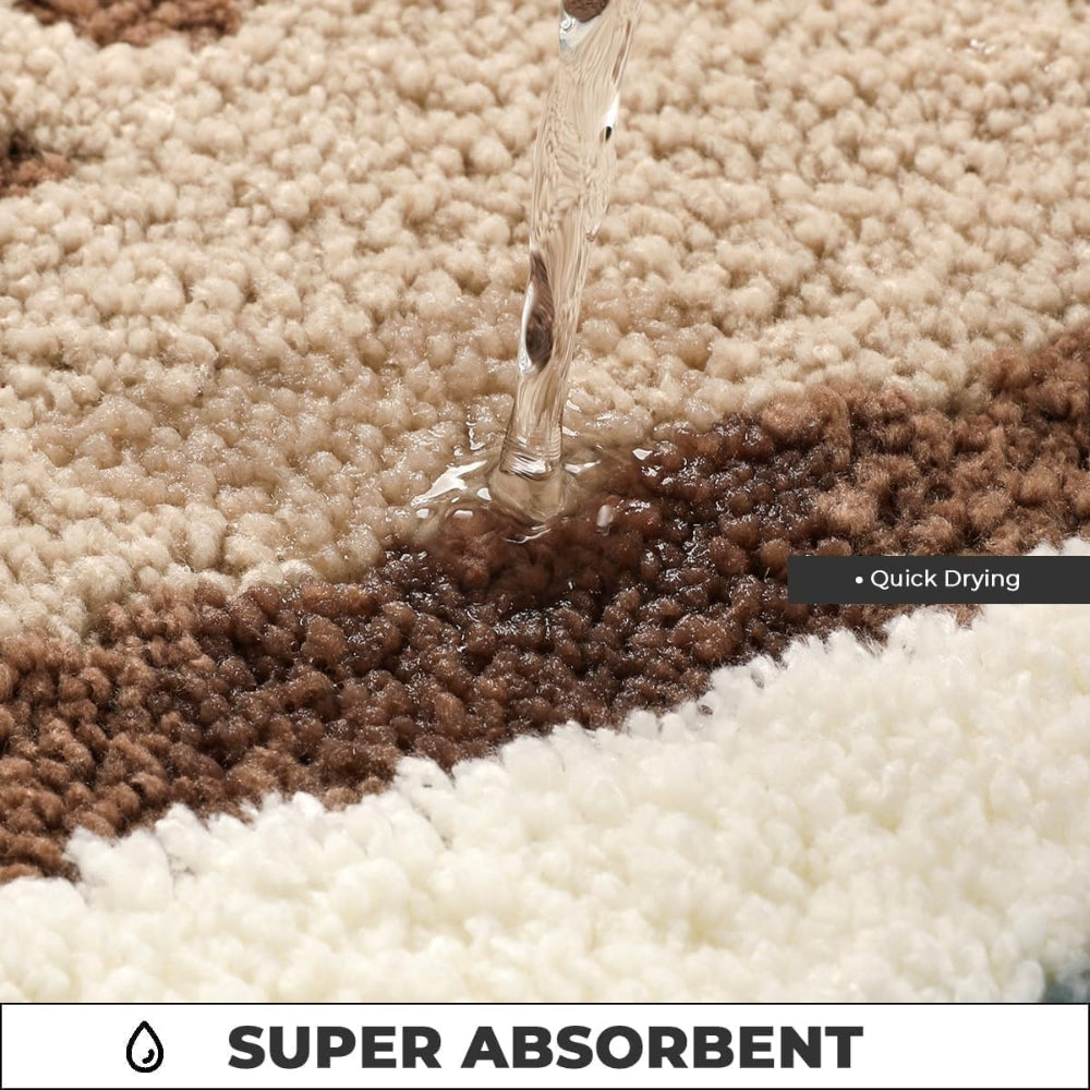 Seaside Footprint Bath Mat – Soft Non-Slip Absorbent Bathroom Mat