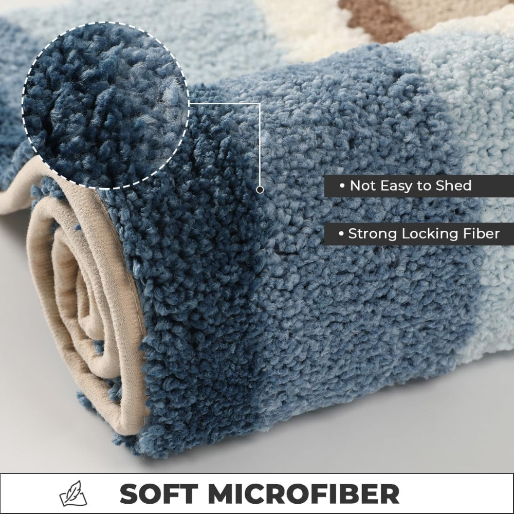 Seaside Footprint Bath Mat – Soft Non-Slip Absorbent Bathroom Mat