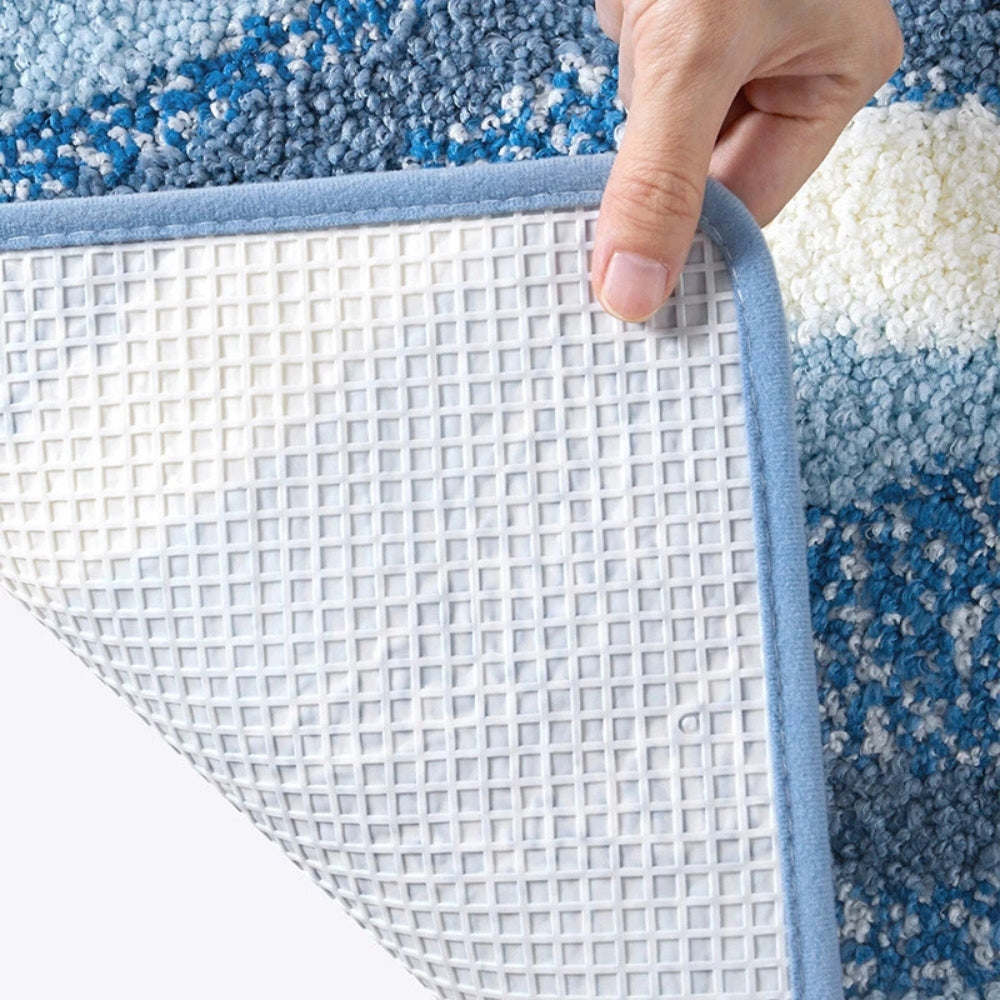 Seaside Footprint Bath Mat – Soft Non-Slip Absorbent Bathroom Mat